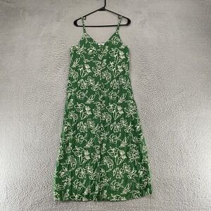 uniqlo green floral dress Women's Printed V-Neck Short-Sleeve Flare Dress